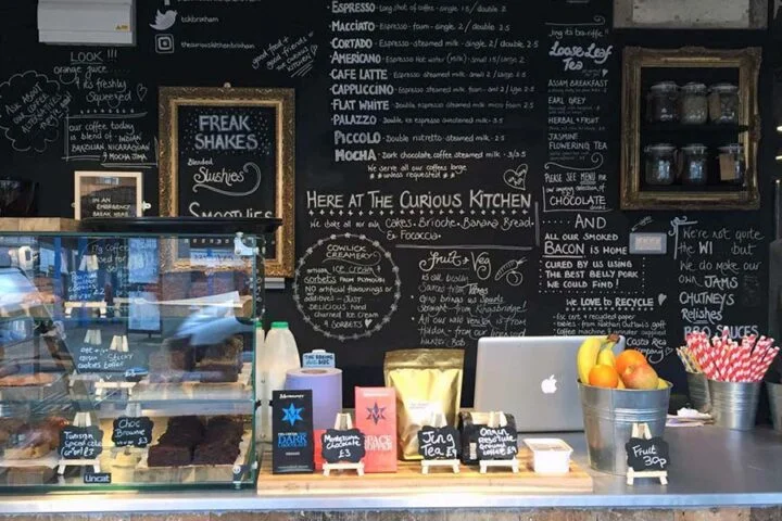 Restaurant cafe menu on blackboard chalkboard paint kitchen wall